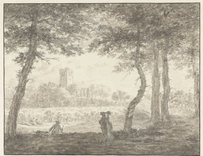 Muiderberg, vu de la Hooge Weg - Jacob  Cats