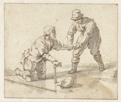 Deux hommes sur la glace - Jacob  Cats