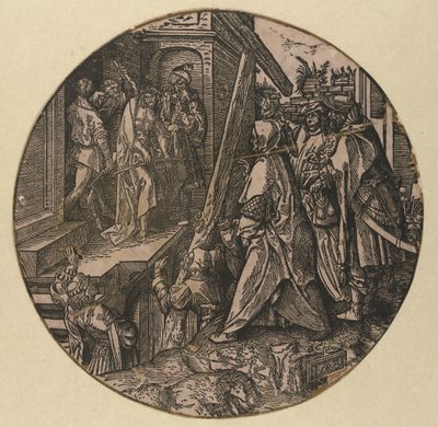 Pilate présente le Christ au peuple (Ecce Homo) (La Passion Ronde) - Jacob Cornelisz van Oostsanen