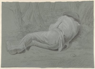 Homme couché sous des arbres - Jacob Ernst Marcus (attributed to)
