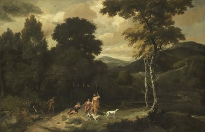 Paysage avec chasseurs - Jacob Esselens