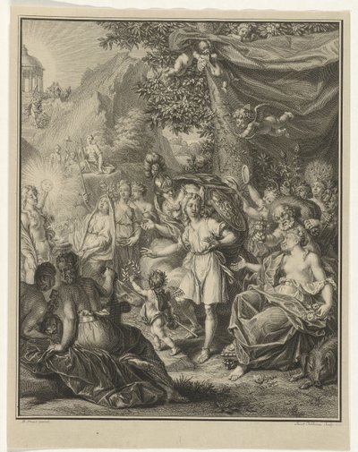Représentation allégorique avec Télémaque et Minerve - Jacob Folkema
