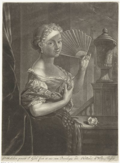 Jeune femme avec un éventail - Jacob Gole