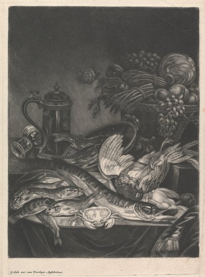 Nature morte avec poisson et volaille - Jacob Gole