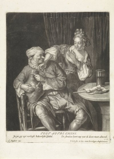 Femme et homme avec une cruche de vin - Jacob Gole