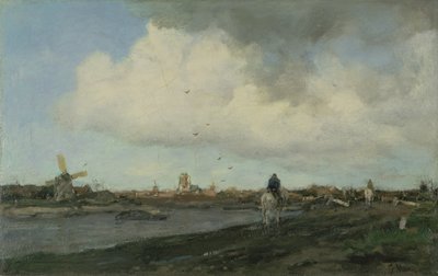 Paysage avec moulins à vent, 1890-5 - Jacob Henricus or Hendricus Maris