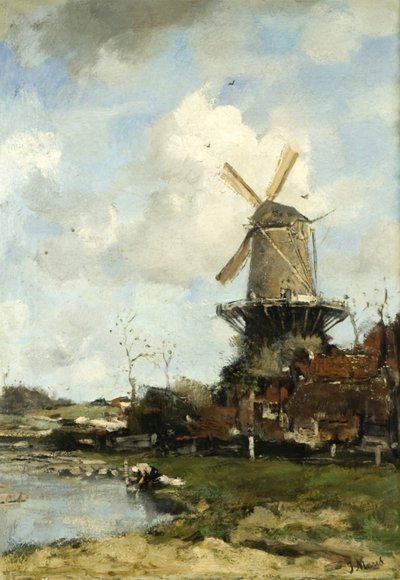 Le Moulin, paysage hollandais, c.1880 - Jacob Henricus or Hendricus Maris