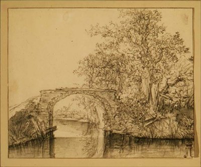 Paysage avec un pont en pierre - Jacob van Ruisdael