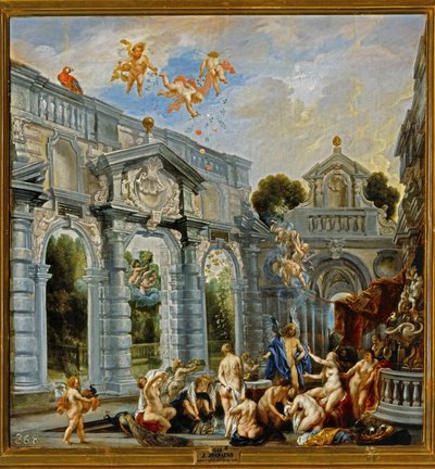 Déesses et nymphes après un bain ... (peinture sur toile) - Jacob Jordaens