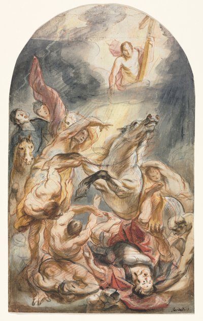La Conversion de Saul avec Christ et la Croix - Jacob Jordaens