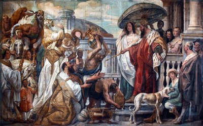 Les envoyés du calife Harun al-Rashid offrant une horloge à Charlemagne, 1660 - Jacob Jordaens