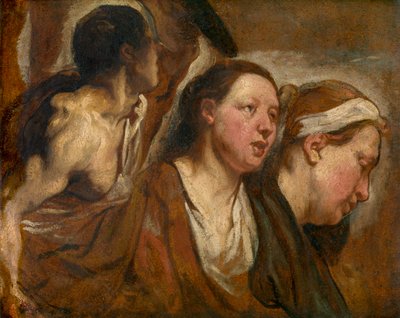 Deux têtes féminines et torse d