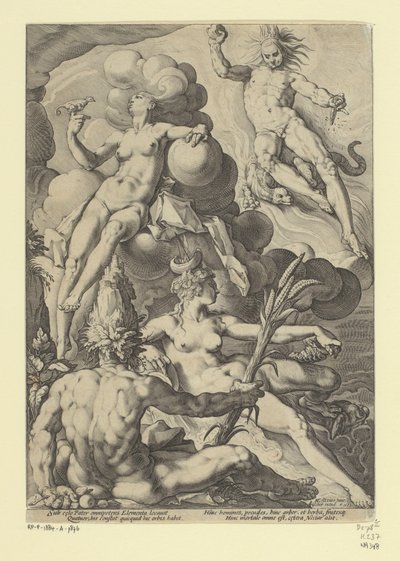 Les quatre éléments - Jacob Matham (attributed to)