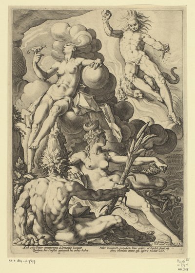 Les quatre éléments, Représentations mythologiques et allégoriques (titre de la série) - Jacob Matham (attributed to)