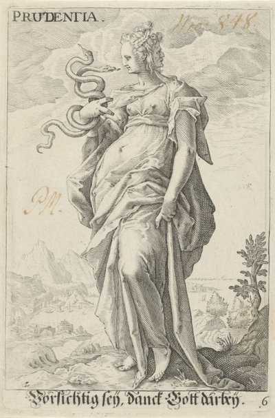Prudence (Prudentia) - Jacob Matham (attributed to)