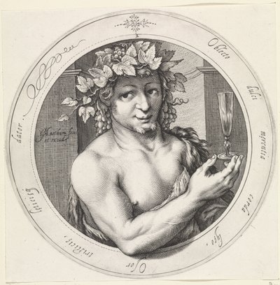 Bacchus avec un verre (Vénus, Bacchus et Cérès) - Jacob Matham
