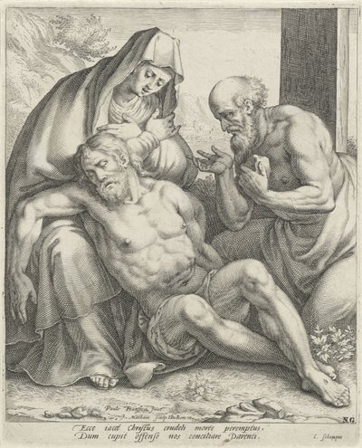 Déploration du Christ par Marie et Saint Jérôme - Jacob Matham