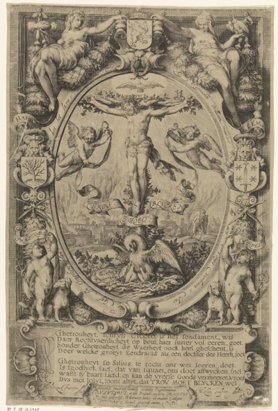 Crucifixion dans un cadre allégorique - Jacob Matham