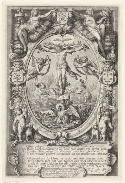 Crucifixion dans un cadre allégorique - Jacob Matham