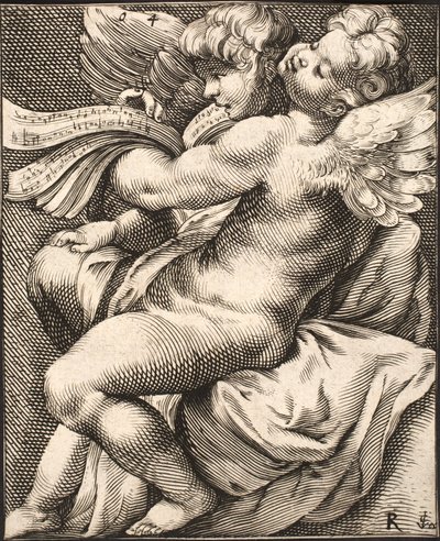 Deux putti chantant - Jacob Matham