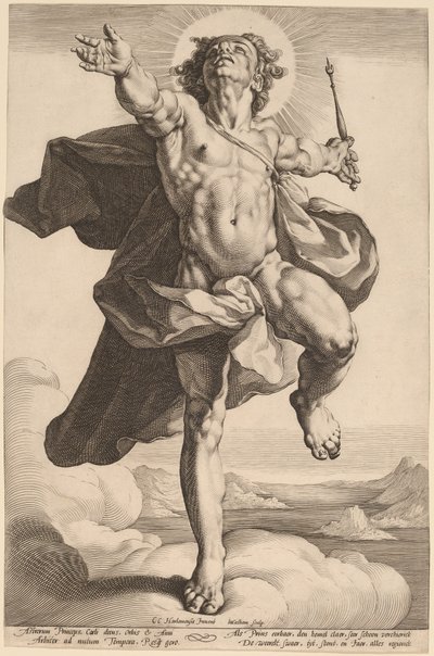 Apollon en tant que Sol - Jacob Matham, after Cornelis Cornelisz van Haarlem