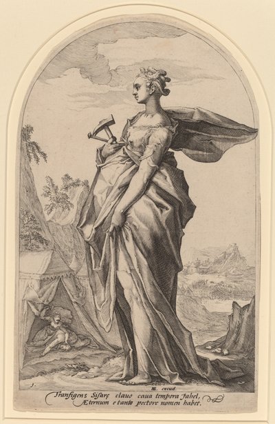 Jaël et Sisera - Jacob Matham after Hendrik Goltzius