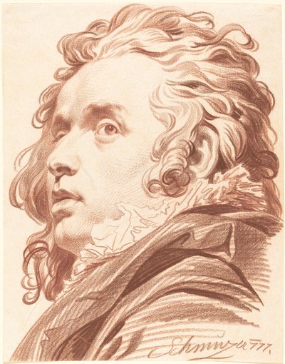 Un jeune homme aux cheveux longs - Jacob Matthias Schmutzer