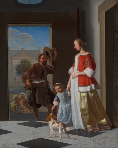 Un poissonnier à la porte - Jacob Lucasz Ochtervelt