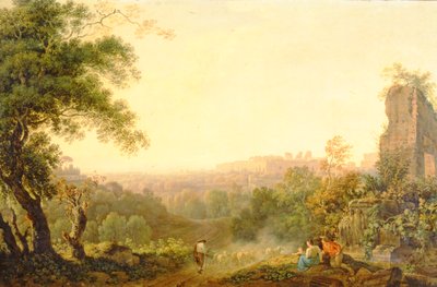 Vue de Rome avec paysans et ruines - Jacob Philippe Hackert