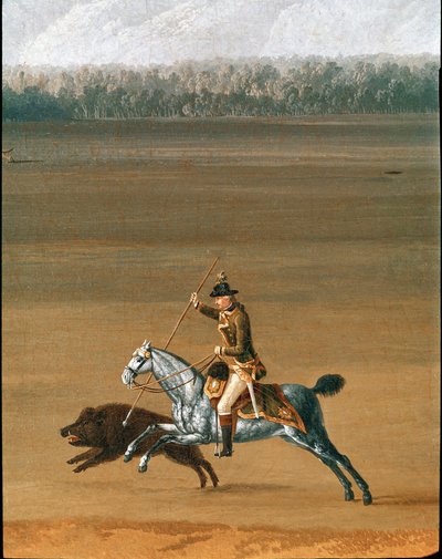 Ferdinand IV chassant le sanglier sur le domaine de Cassano (détail) - Jacob Philippe Hackert