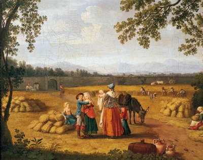 Famille royale moissonnant sur le domaine de Carditello - Jacob Philippe Hackert