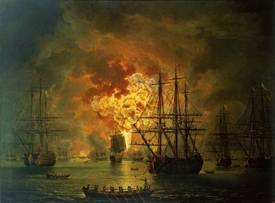 La destruction de la flotte turque dans la baie de Chesma, 1772 - Jacob Philippe Hackert