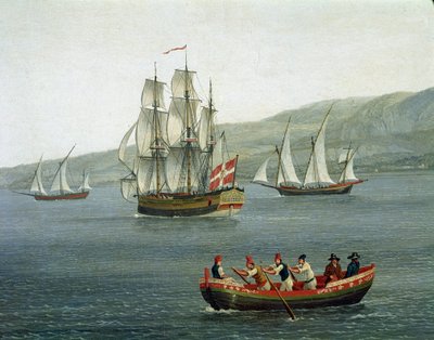 Vue des navires dans le détroit de Messine, Reggio de Calabre, Italie - Jacob Philippe Hackert