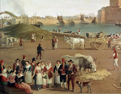 Vue sur le port de Tarente (détail) - Jacob Philippe Hackert