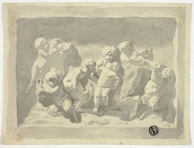 Bébés Satyres et Putti jouant avec l