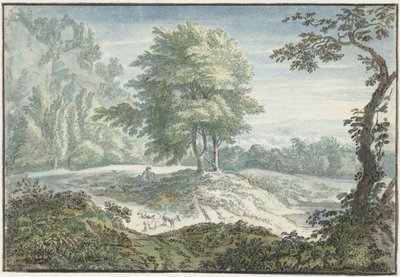 Paysage avec moutons - Jacob van Liender