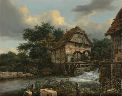 Deux moulins à eau et une écluse à ciel ouvert - Jacob van Ruisdael