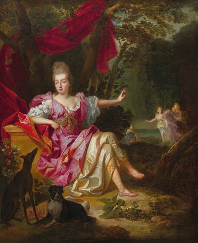 "Portrait de femme en Diane" - Jacob van Schuppen