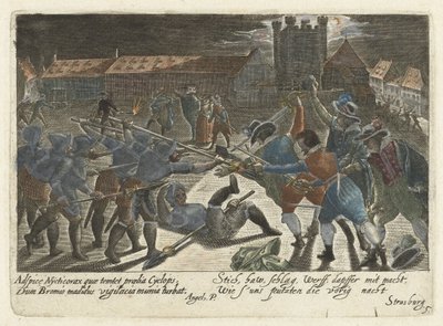 Combat entre étudiants et soldats - Jacob van der Heyden