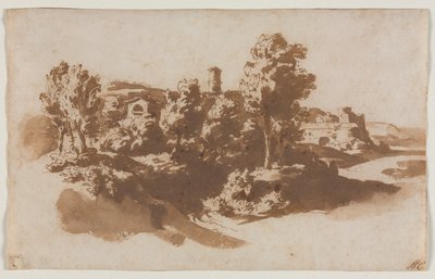 Paysage avec fortification entre Marino et Frascati - Jacob van der Ulft