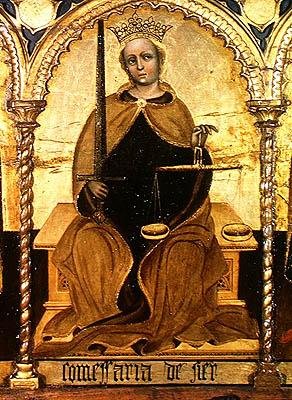 La Justice entre Saint Michel et Saint Gabriel (détail de la Justice), 1421 - Jacobello del Fiore