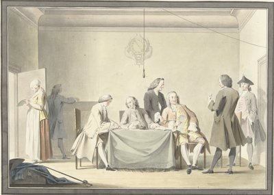 Séance des Commissaires pour la réception des Dons Libéraux, ou 50e denier, 12 septembre 1747 - Jacobus Buys (signed by artist)