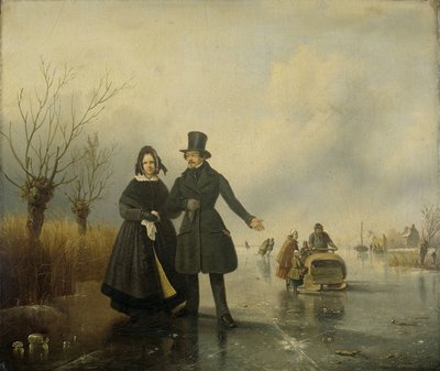 Portrait de M. et Mme Thijssen sur la glace - Jacobus Sörensen