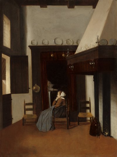 Jeune femme dans un intérieur, vers 1660 - Jacobus Vrel