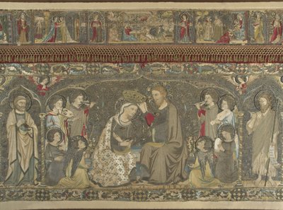 Le Couronnement de la Vierge entre huit anges et quatorze saints Broderie ecclésiastique - Jacopo Cambi