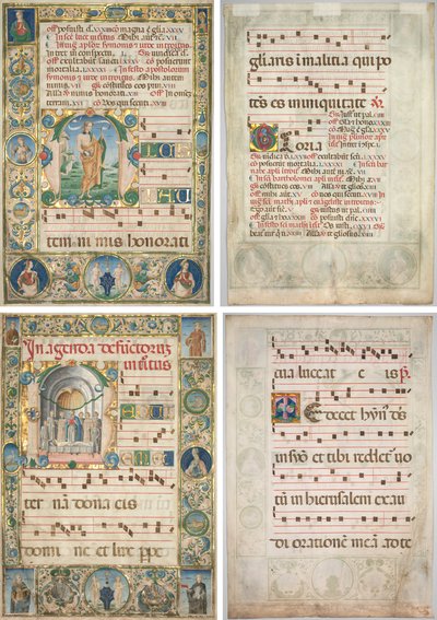 Paire de graduels : Initiale (M) avec Saint André (recto) et Messe pour les morts (recto) - Jacopo Filippo d