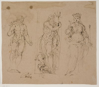 Neptune entouré de Vulcain(?) et de la personnification d