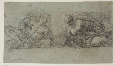 Deux figures prosternées tournées l
