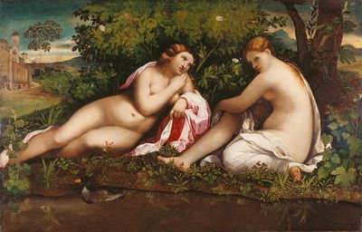 Deux Nymphes au Repos Jupiter et Callisto, vers 1520 - Jacopo Palma il Vecchio the Elder