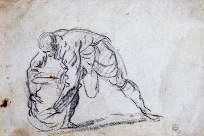 Étude pour une figure masculine courbée - Jacopo Robusti Tintoretto